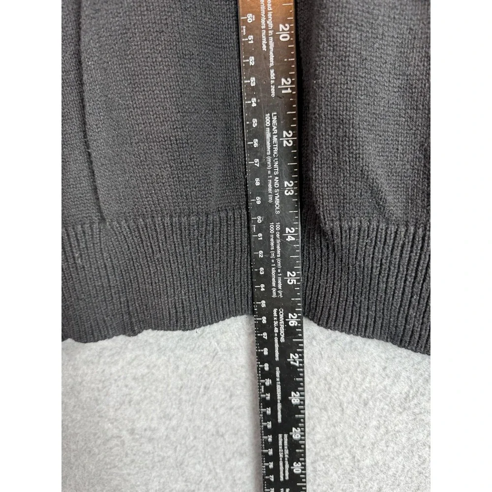 Grayson & Dunn Sweater Mens Medium Black Button Mock Neck Pullover Cotton Warm